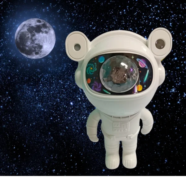 A733c722254a44e468052fc0c3416113c2.webp Projetor Galáxia Astronauta com Bluetooth Luz Colorida Da Noite Quarto Com Adesivos E Som