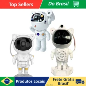 Projetor Galáxia Astronauta com Bluetooth Luz Colorida Da Noite Quarto Com Adesivos E Som