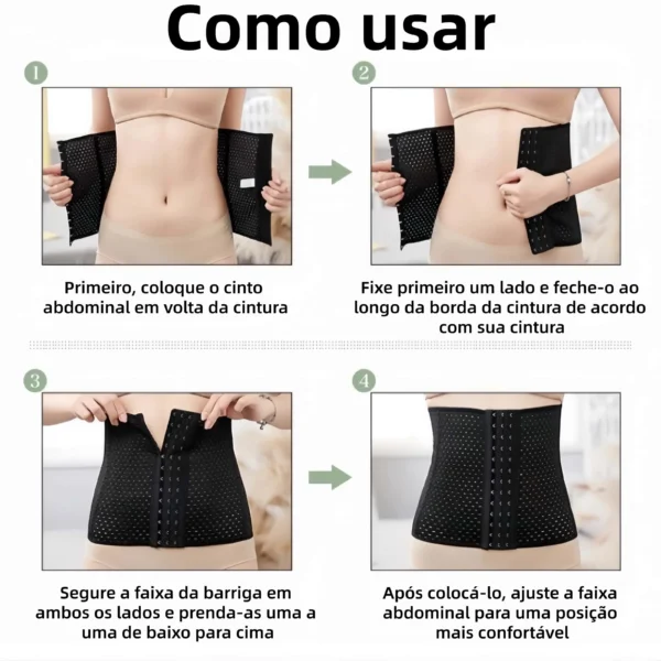 S08e8ea72cd2d4de190a25d1fa940f7a91.webp Cinto Elástico Feminino Modelador Redutor de Cintura Fitness Feminino Tecido Abdominal Elástico