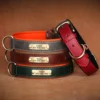 S155014d0351d41e4ab4493e64630287eI.webp Coleira Personalizada para Cães em Couro PU com Gravação Grátis – Coleira com Placa de Identificação (Nome e Telefone) para Cães de Pequeno, Médio e Grande Porte
