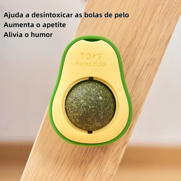 S1fcadde376db483eb3e8523347f0a08bY.webp Bola de Erva de Gato Natural (Catnip) em Formato de Abacate – Brinquedo Comestível e Snack para Limpeza de Dentes e Entretenimento de Gatos
