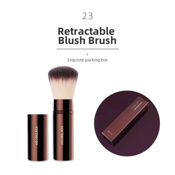 S6877933b639e4a46a51ce09c84415245W-2.webp Pincel de Maquiagem Hourglass Todos os Tipos Sombra Base Corretivo Pó Bronzeador Blush Delineador Pincéis Profissionais Retráteis