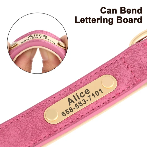 S79cf46646f5946b788a2ae67d3022192q.webp Coleira Personalizada para Cães em Couro PU com Gravação Grátis – Coleira com Placa de Identificação (Nome e Telefone) para Cães de Pequeno, Médio e Grande Porte