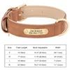 S8a24383b25084a6a85685dd8e500c5a7D.webp Coleira Personalizada para Cães em Couro PU com Gravação Grátis – Coleira com Placa de Identificação (Nome e Telefone) para Cães de Pequeno, Médio e Grande Porte