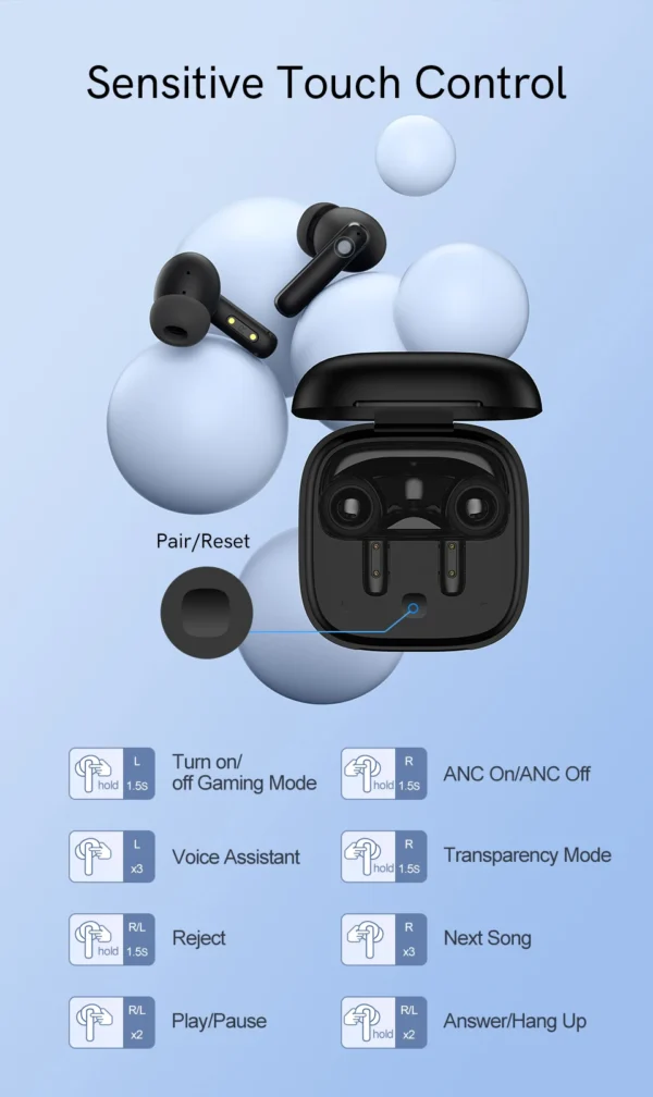 S9844510b3eb74d83949d4b1ce7e1abb0d.webp Fone de Ouvido Sem Fio QCY T13 ANC Bluetooth 5.3 TWS Cancelamento de Ruído ANC Fones de Ouvido 4 Microfones ENC Headset Intra-auricular Earbuds Handsfree