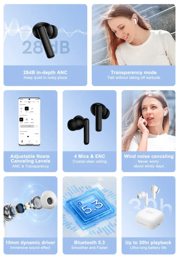 S9ca4634e188548558be6493759037bc21.webp Fone de Ouvido Sem Fio QCY T13 ANC Bluetooth 5.3 TWS Cancelamento de Ruído ANC Fones de Ouvido 4 Microfones ENC Headset Intra-auricular Earbuds Handsfree