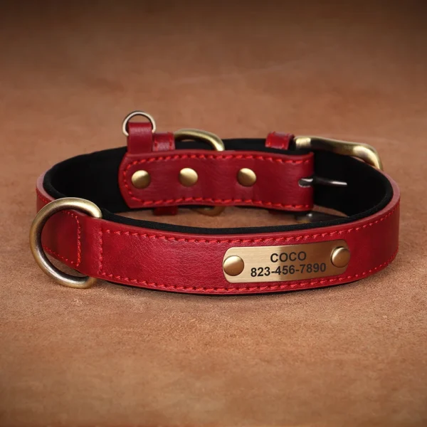 Sbfade32fbac44a2594c631c33b060dfa5.webp Coleira Personalizada para Cães em Couro PU com Gravação Grátis – Coleira com Placa de Identificação (Nome e Telefone) para Cães de Pequeno, Médio e Grande Porte