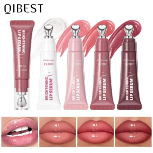 Gloss Labial Pérola Espelhado Batom Hidratante de Longa Duração Brilho Glitter Lip Glaze Não Gruda Jelly Pout Lip Tint Maquiagem QIBEST