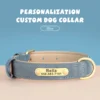 Sd70f3897243a4bbbb54ddff452549feaU.webp Coleira Personalizada para Cães em Couro PU com Gravação Grátis – Coleira com Placa de Identificação (Nome e Telefone) para Cães de Pequeno, Médio e Grande Porte