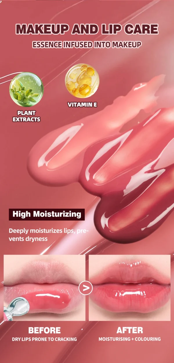Sf7f50c6f94464f21aab80452d8843a0eq.webp Gloss Labial Pérola Espelhado Batom Hidratante de Longa Duração Brilho Glitter Lip Glaze Não Gruda Jelly Pout Lip Tint Maquiagem QIBEST